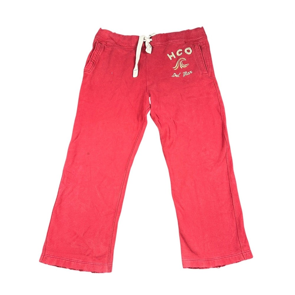 Vintage Hollister Del Mar Sweatpants Red Y2K Heavyweight Baggy Surf XL